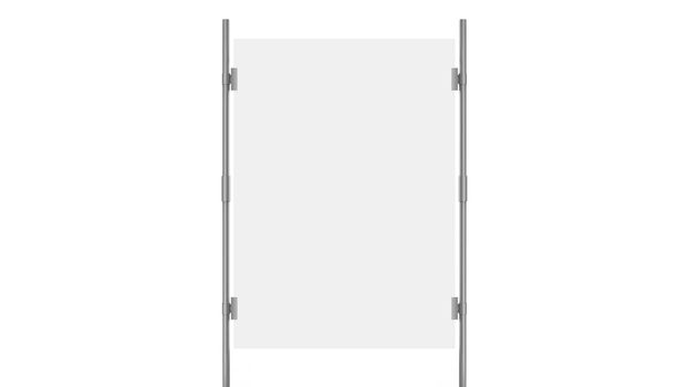 Vertical Poster Display Mockup With Silver Frame
