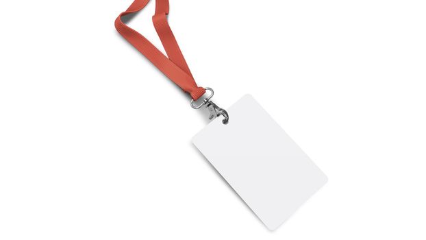 Corporate ID Card Mockup With Lanyard Mockup Close View