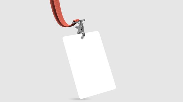 Corporate ID Card Mockup With Lanyard Mockup Front Perspective View