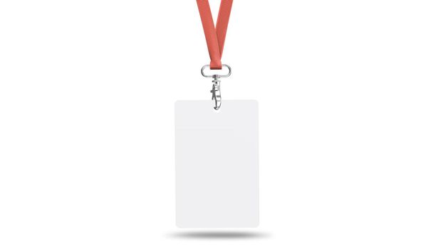 Corporate ID Card Mockup With Lanyard Mockup Front View