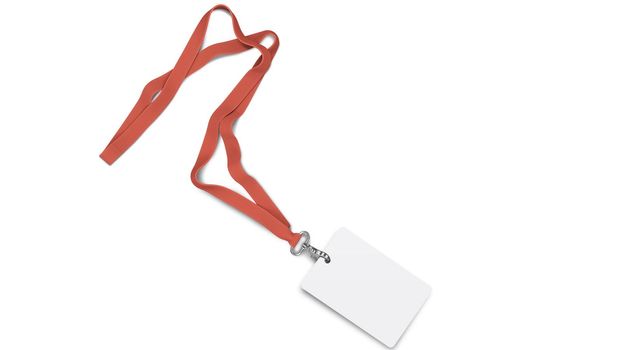 Corporate ID Card Mockup With Lanyard Mockup Top View