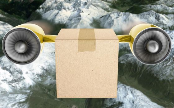 Delivery Cargo Box Mockup Front View