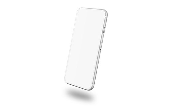 Floating Silver Phone Mockup