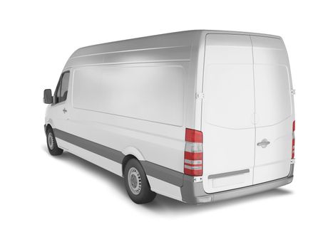 PHOTOREALISTIC VAN MOCKUP BACK PERSPECTIVE
