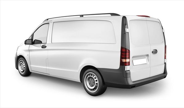Realistic Panel Van Mockup Back Perspective View