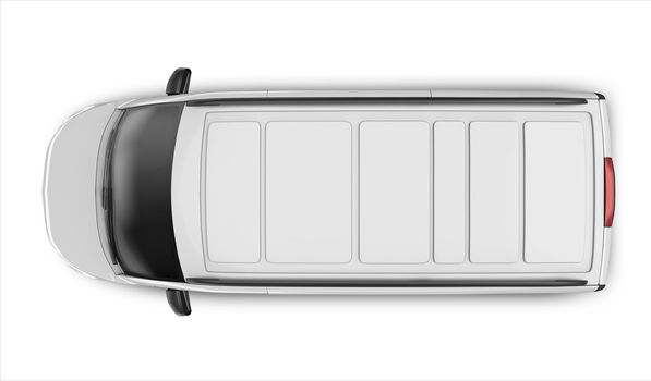 Realistic Panel Van Mockup Top View