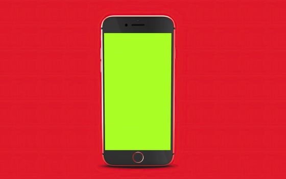 Red Phone Mockup Front View