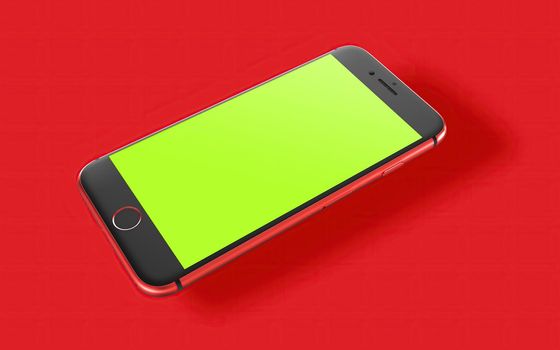 Red Phone Mockup Perspective Mockup