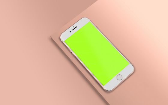 Rose Gold Phone Top View Mockup