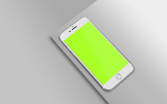 Silver Phone Top View Mockup