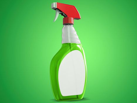 Transparent Cleaning Spray Bottle Mockup Left Perspective View