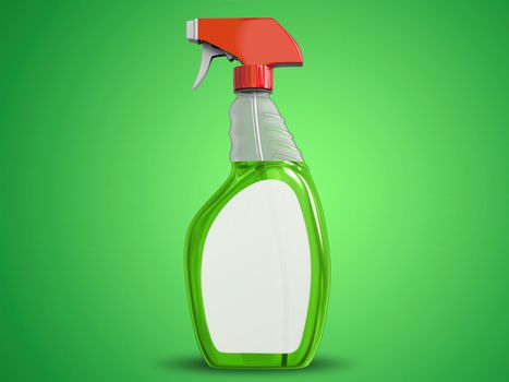 Transparent Cleaning Spray Bottle Mockup Side View
