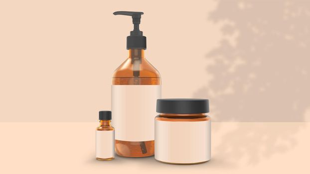 Aesop Bottle Cream and Oil Bottle Beauty Packaging Mockup Set