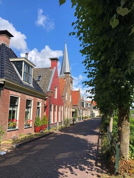 Street in the old town of IJlst Friesland, The Netherlands