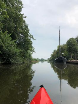 Canoeing around Tirns in Friesland The Netherlands