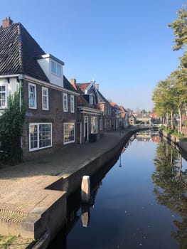 Canal in Aldeboarn, Friesland The Netherlands