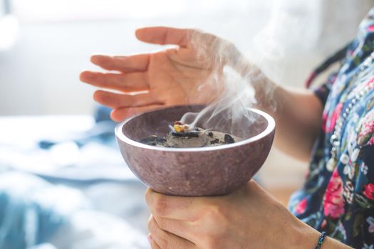 Christmas and New Year’s Ritual: Traditional esoteric incense, smoke