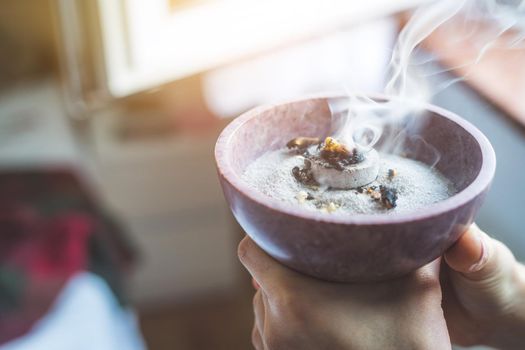 Christmas and New Year’s Ritual: Traditional esoteric incense, smoke