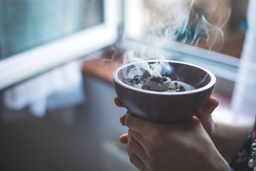 Christmas and New Year’s Ritual: Traditional esoteric incense, smoke