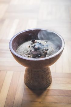 Christmas and New Year’s Ritual: Traditional esoteric incense, smoke