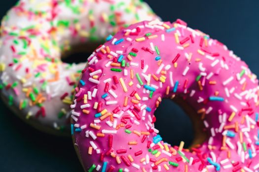 Delicious and sweet donuts with different glaze and different flavors