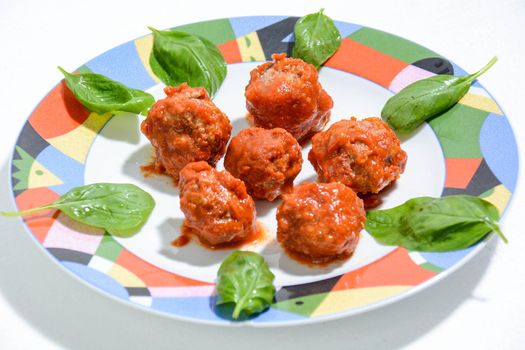 Meatballs Italian fine cuisine with tomato sauce