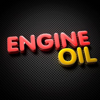 Engine oil 3D illustration on the black grid.