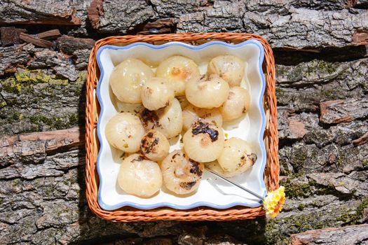onions roasted original appetizer of Italian fine cuisine