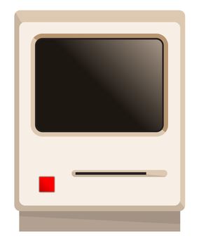 Early years desk top beige computer on a white background