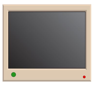 Retro beige computer monitor isolated over a white background