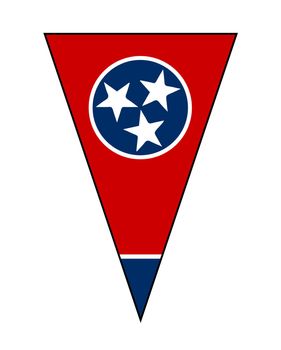 The flag of the USA state of Tennessee part of a bunting