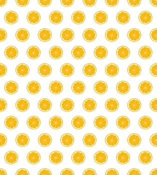 A page of orange slices isolated on a white background and seamless and conectable