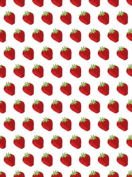 A fresh strawberry seamless background isolated on a white background