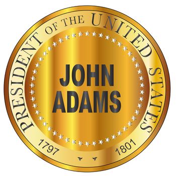 John Adams president of the United States of America round stamp