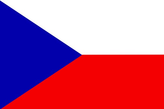 The national flag of Czechia in red blua and white