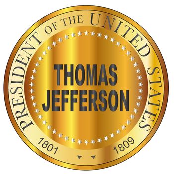 Thomas Jefferson president of the United States of America round stamp