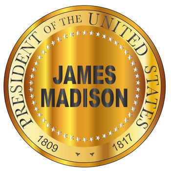 James Madison president of the United States of America round stamp