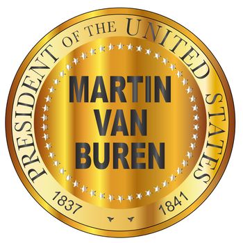 Martin Van Buren 8th president of the United States of America round stamp