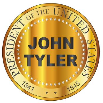 John Tyler 10th president of the United States of America round stamp