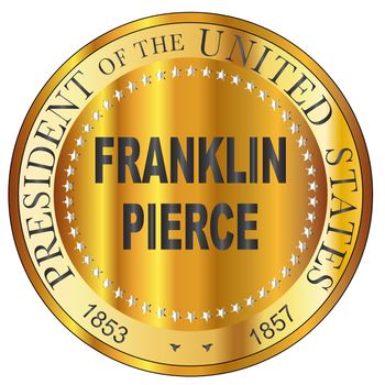 Franklin Pierce 14th president of the United States of America round stamp