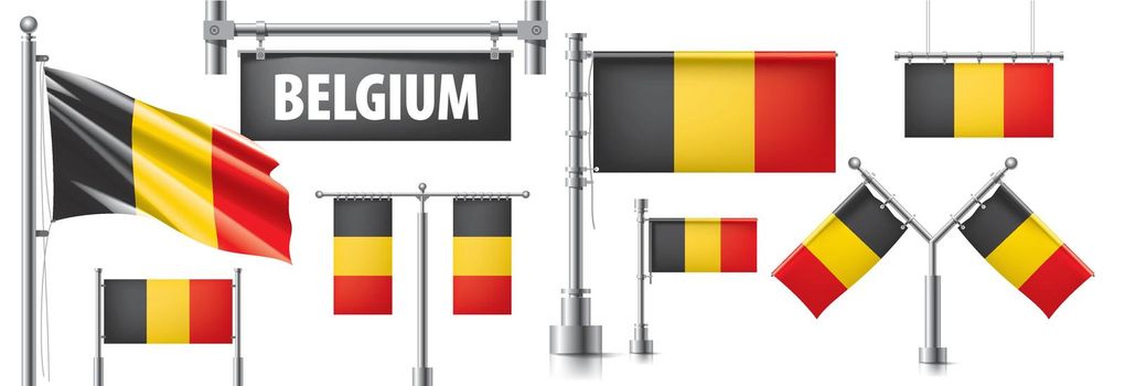 Vector set of the national flag of Belgium in various creative designs.