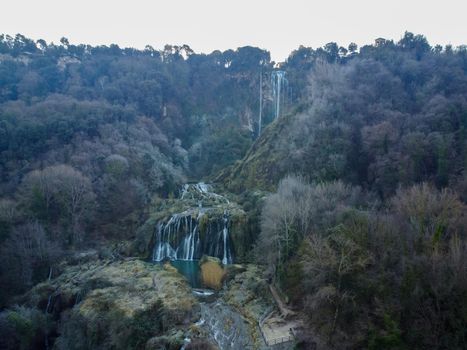 cascade of marmore in the province of terni which ends up in the black river