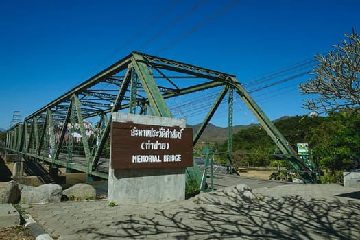 World War II Memorial Tha Pai Memorial Bridge in Pai, Mae Hong Son,Thailand. (Translation:Tha Pai Memorial Bridge)