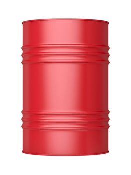 Red oil barrel isolated on white background