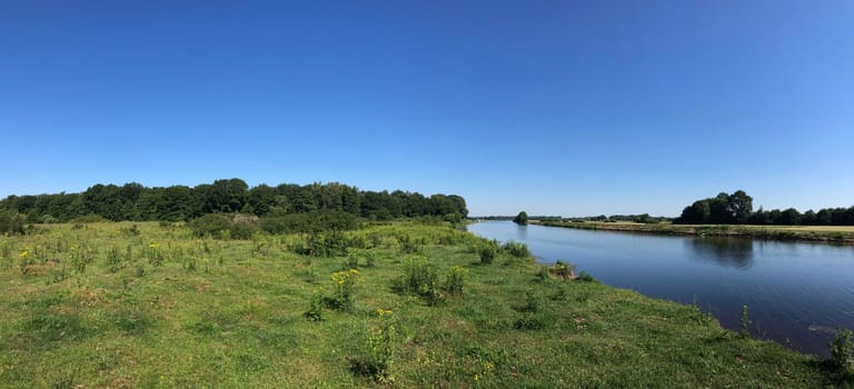 Panorama from the river Vecht around Beerze in Overijssel The Netherlands