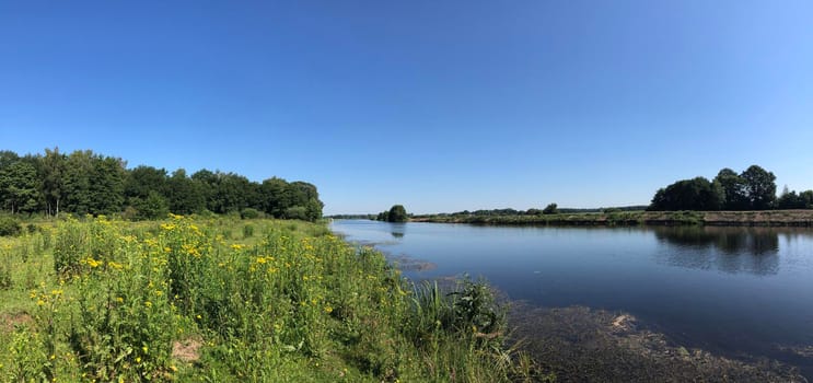 Panorama from the river Vecht around Beerze in Overijssel The Netherlands