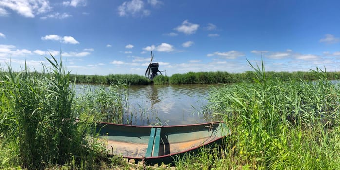 Canal the zwette around Wirdum in Friesland The Netherlands