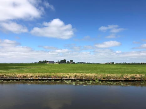 Canal around Hallum in Friesland The Netherlands