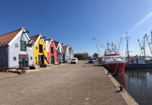 Colorful houses in Zoutkamp The Netherlands