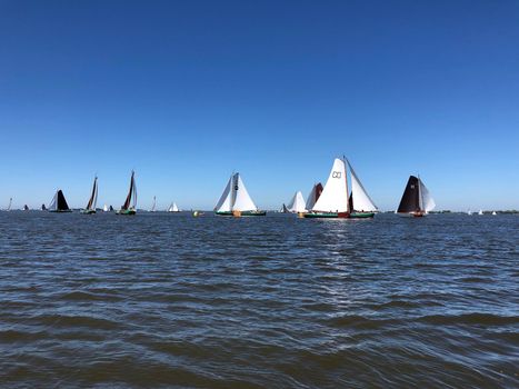 Sailing on a lake in Friesland The Netherlands